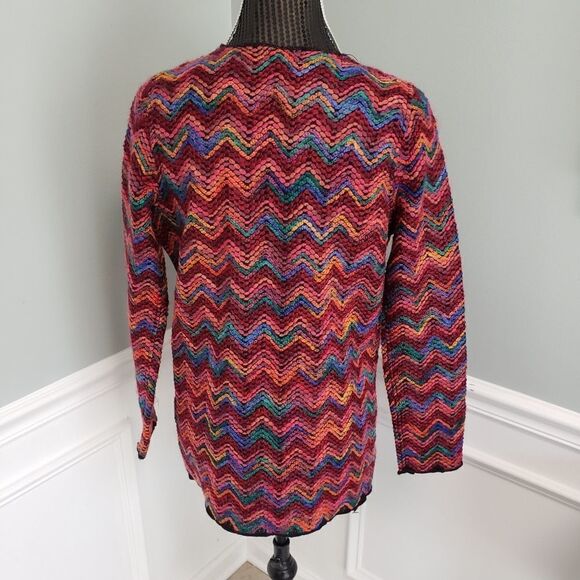 OVERSIZED XS chevron woven sweater jacket with pockets - Picture 10 of 15